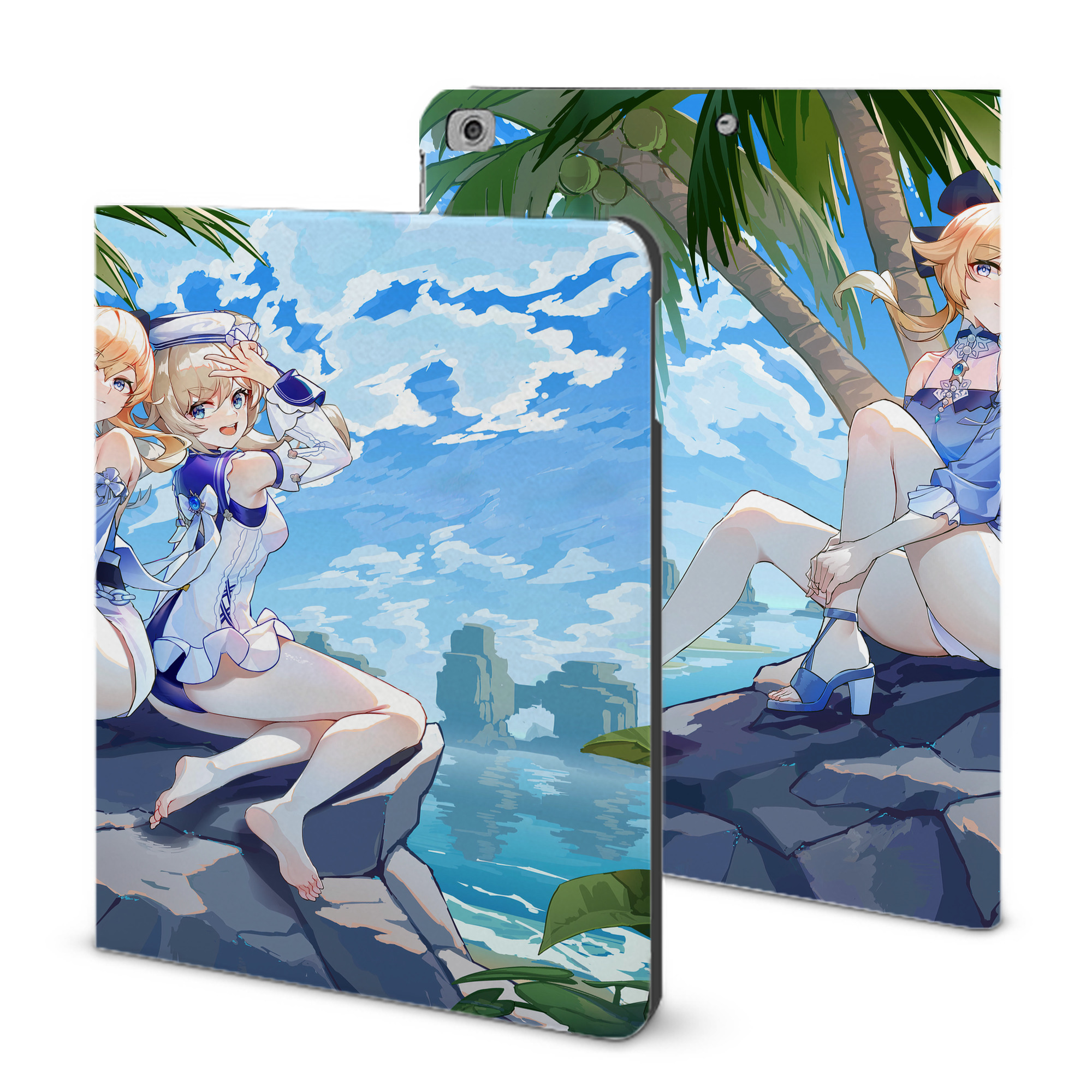 げんし神 genshin IPad ケース ブック型 PUレザー TPU 耐衝撃 軽量 薄型 ペン収納なし 全面保護 IPad 各モデル対応